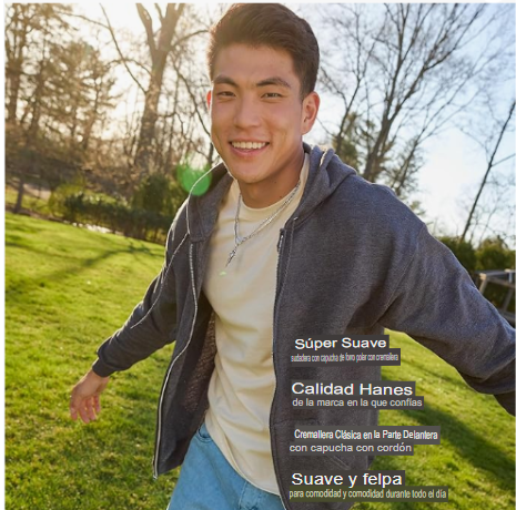 Sudadera con capucha EcoSmart Fleece con cremallera completa para hombre
