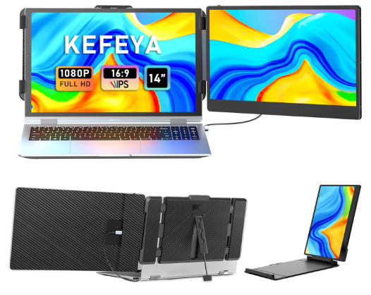 Extensor de pantalla para laptop, 14 pulgadas, FHD 1080P IPS, extensor de monitor de computadora portátil