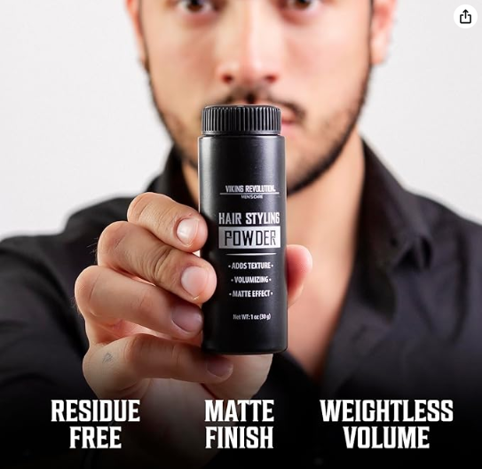 Polvo para peinar el cabello para hombres, polvo de textura de cabello matificante y voluminizador fácil de aplicar para hombres