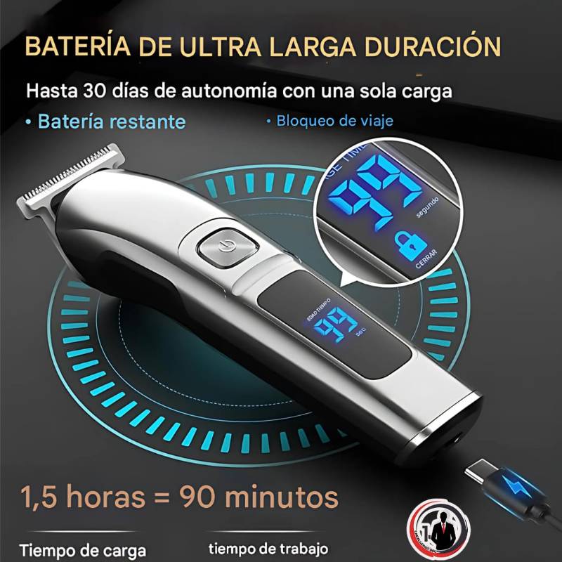 Cortadora de barba inalámbrica para hombres, maquina de afeitar eléctrica impermeable para nariz, cuerpo, cara y bigote, kit de aseo