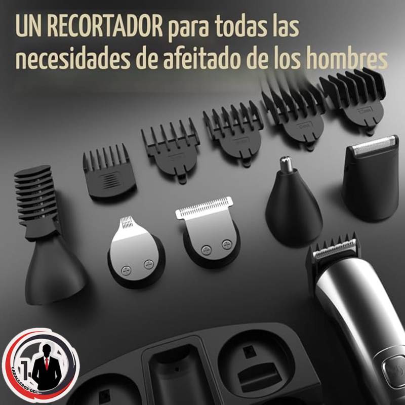 Cortadora de barba inalámbrica para hombres, maquina de afeitar eléctrica impermeable para nariz, cuerpo, cara y bigote, kit de aseo