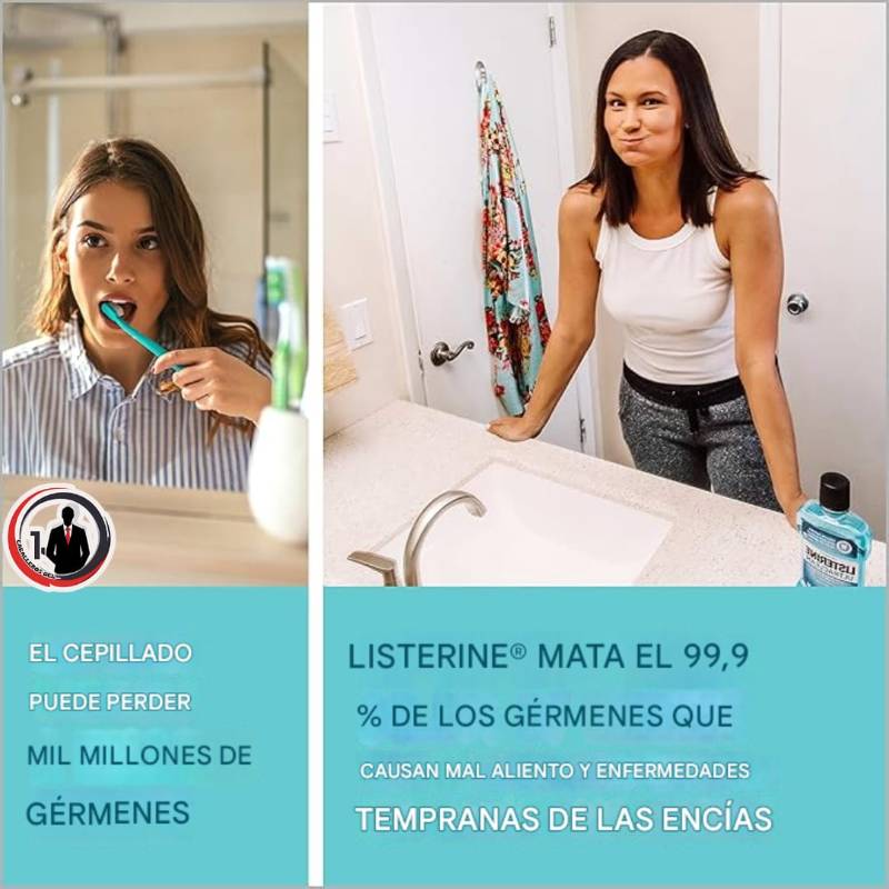 Enjuague Bucal Antiséptico, antibacteriano, contra mal aliento, placa y gingivitis, para Enfermedad de las encías, para adultos