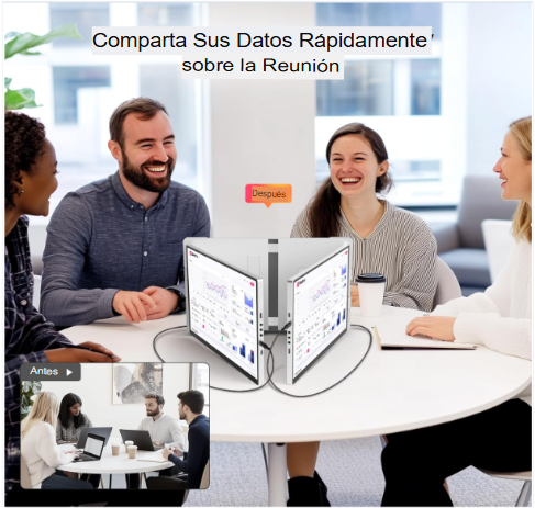 Extensor de monitor de computadora portátil de triple pantalla, monitor portátil triple QHD IPS de 2.5 K