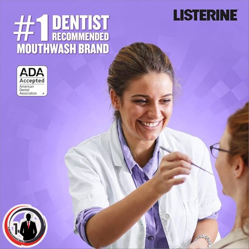 Enjuague bucal anticaries con flúor, mata el 99.9% de los gérmenes que causan el mal aliento y previene las caries, sabor a menta fresca, 1 litro (paquete de 2)