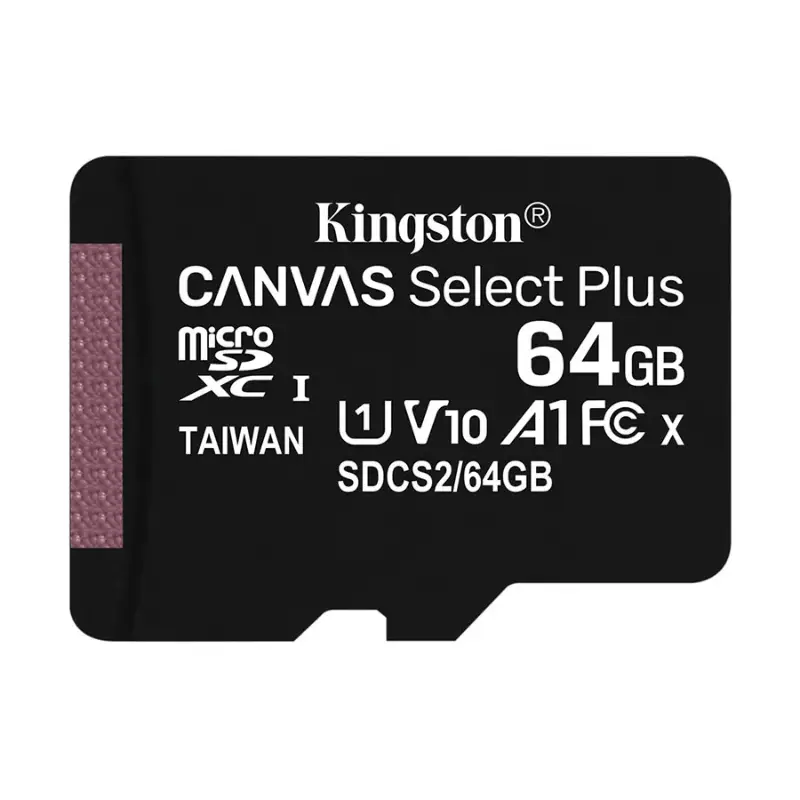 Kingston Canvas Select Plus 64GB MicroSD Memory Card with Adapter #SDCS2/64GB