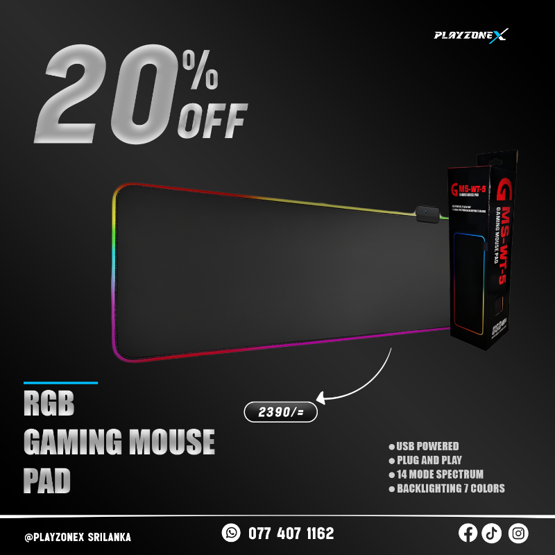 RGB GAMING MOUSE PAD (BLACK/WHITE)