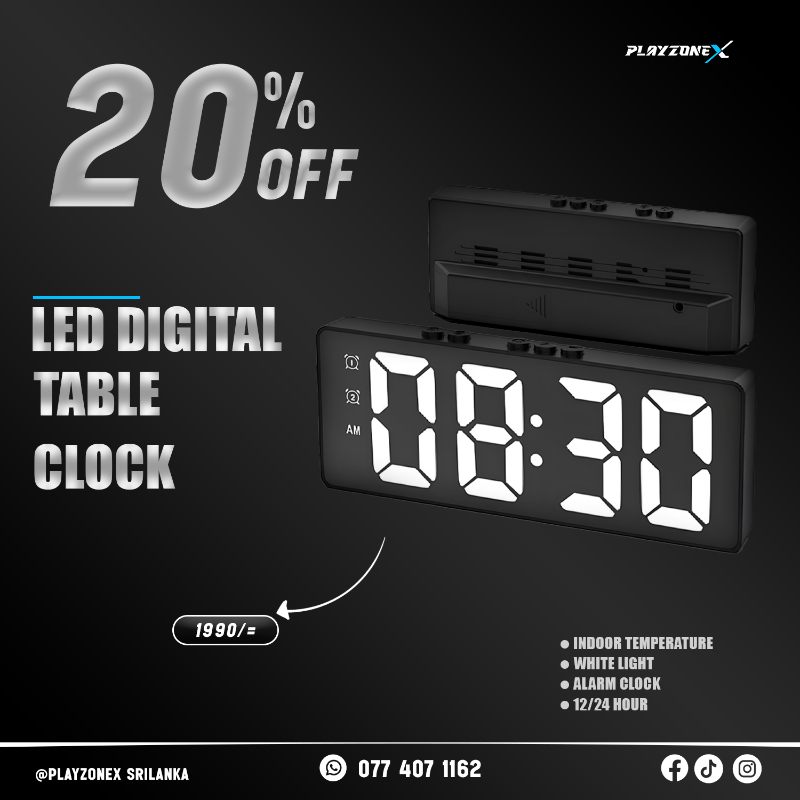 LED Mirror Table Clock