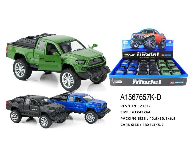 (K147A11) 1:32 P/B Die Cast Car,Open Door,3 Colors Mixed,12 Pcs/D.Box
