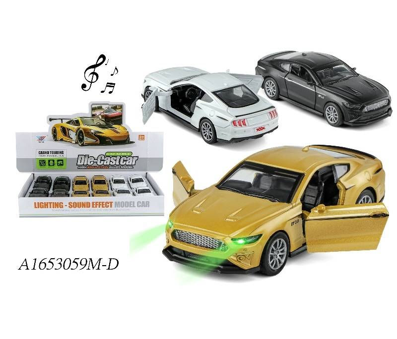 (K174B2) 1:32 Alloy P/B Car W/Light Music 12Pcs/Db