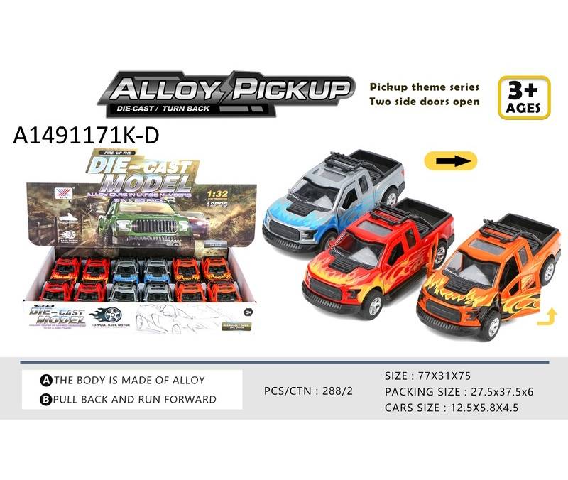 (K174A10) 1:32 P/B Die Cast Car,Open Door,12Pcs Wb