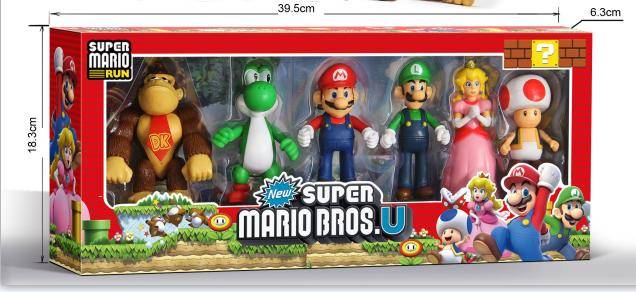 (FP-33102D) 4-5Inch Super Mario 6Pcs Flat Packing