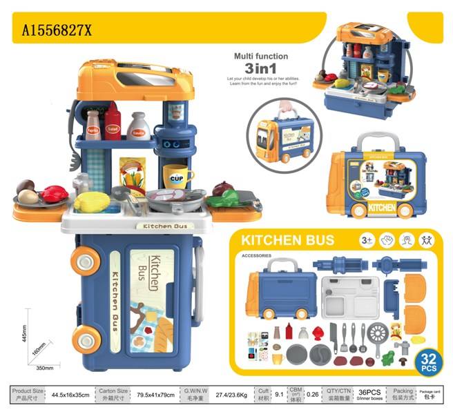 (8076) 3 In 1 Kitchen Bus Set Card Packing