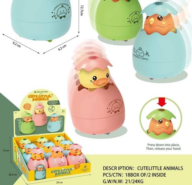 (882) Press And Go Hen'S Egg & Duck Egg, 2 Asst, 9 Pcs/D.Box