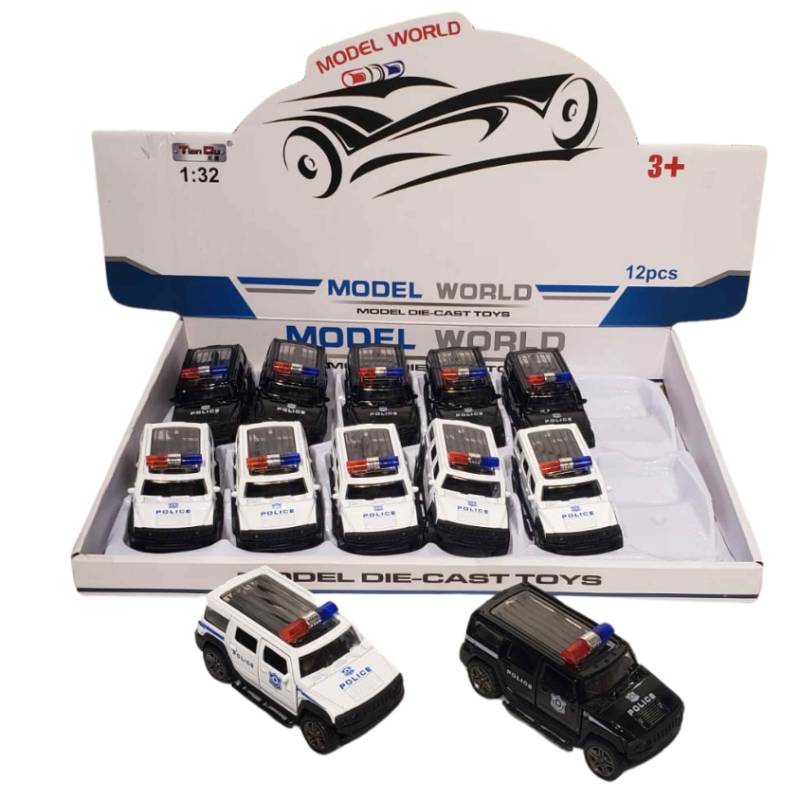 (F1102-4) 1:32 P/B Die Cast Police Car Open The Do