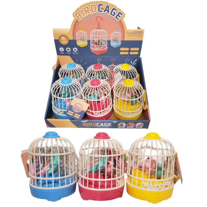 (B8805A) Birdcage,W/Music&Light,W/Out3*Aa,3 Colors,6 Pcs/D.Bx