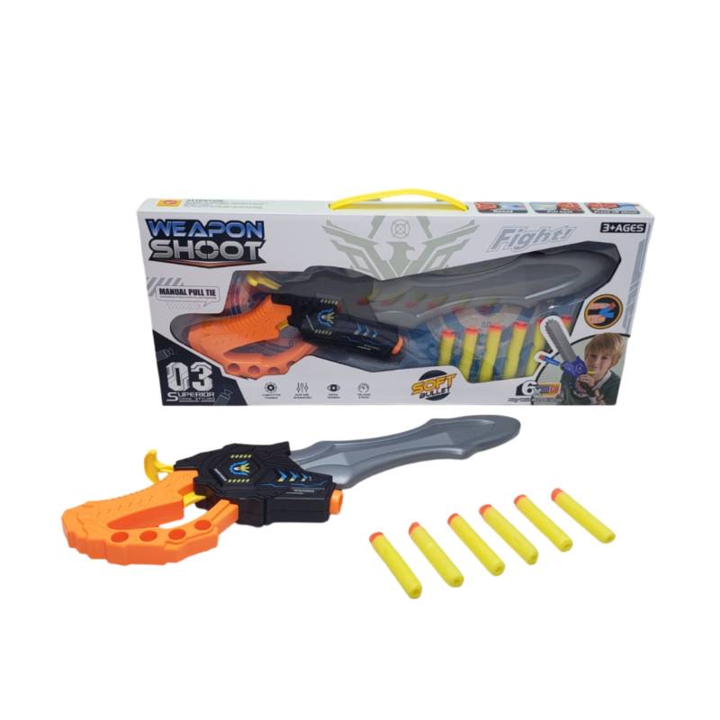 (SP12537-1) Soft Bullet Gun, 2 Colors Mixed, W.Box B/O