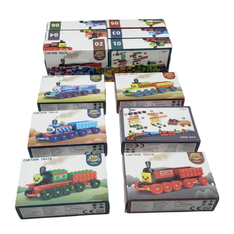 (QC5001) Cartoon Train Block 6 Pcs D.Bx Loose Pa