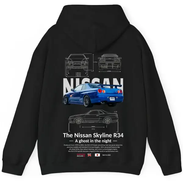 Nissan GTR R34 Hoodie Black