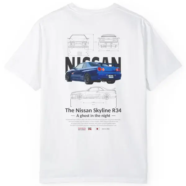 Nissan GTR R34 Tee White