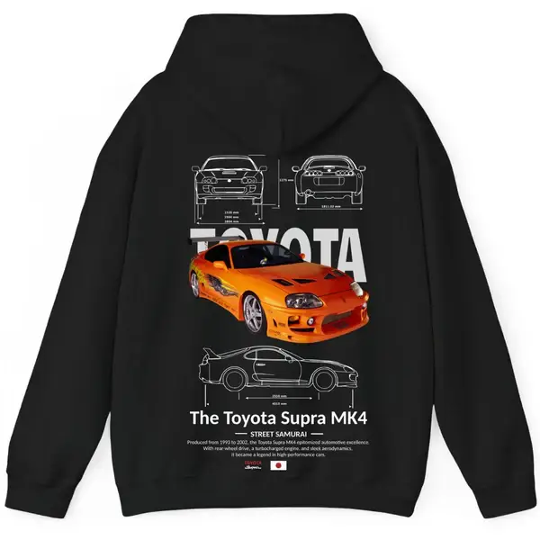 Toyota Supra MK4 Hoodie Black