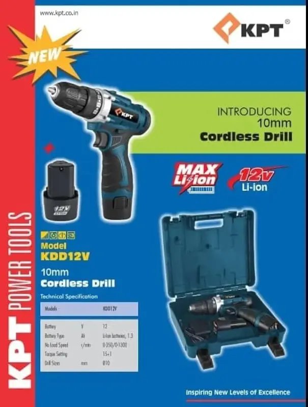 KPT 12V Cordless Drill Driver KDD12V