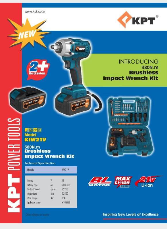 KPT KIW21V - 21V Brushless Impact Wrench Kit