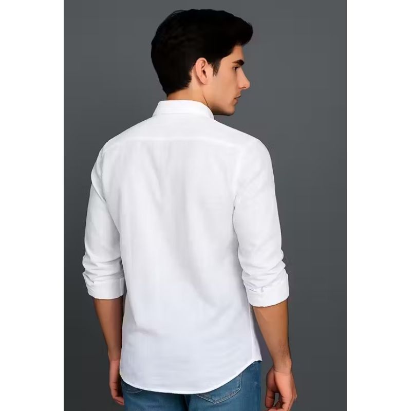 Vooz Men White Giza Cotton Shirt