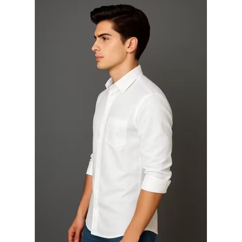 Vooz Men White Giza Cotton Shirt