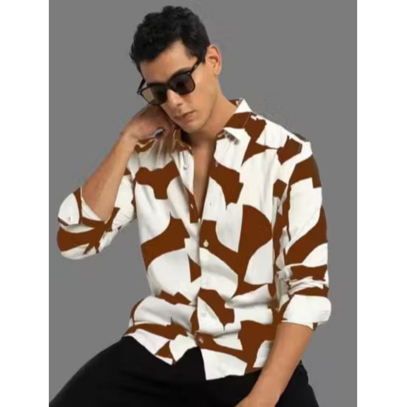 Radiance Creation Men’s Rayon Floral Printed Full Sleeve Shirt | Trendy Casual, Festive & Party Wear Regular Fit Shirt for Men