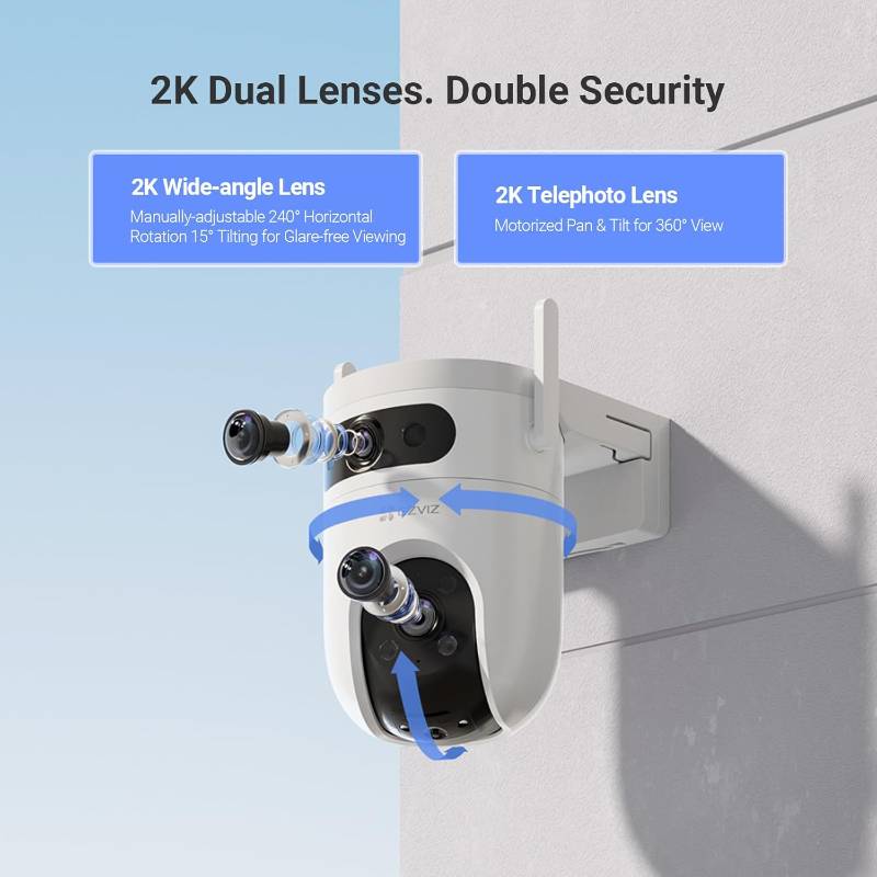 H9C WIFI 3MP + 3Mp Camera with Installation and 128GB SD Card