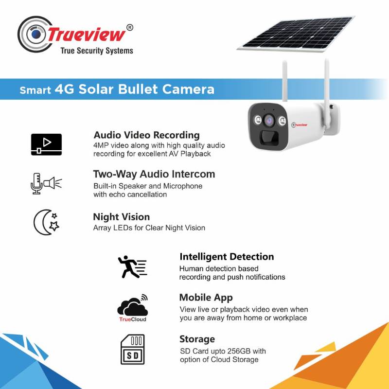 Truview Solar Bullet Camera with Installation and 128GB SD Card