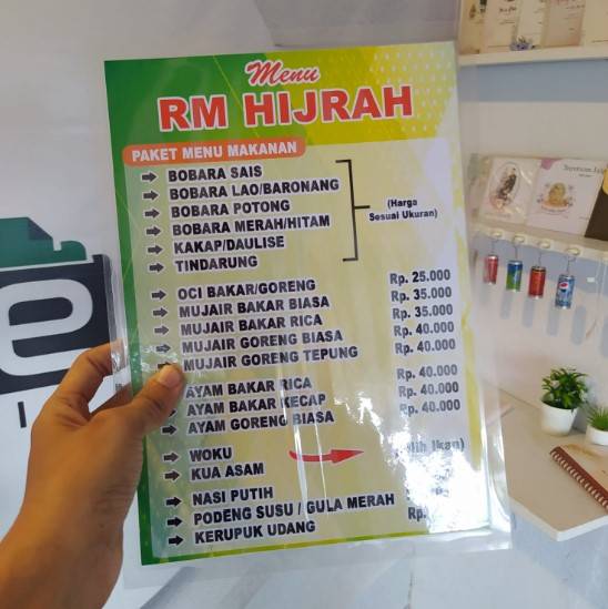 DAFTAR MENU + LAMINATING PRESS