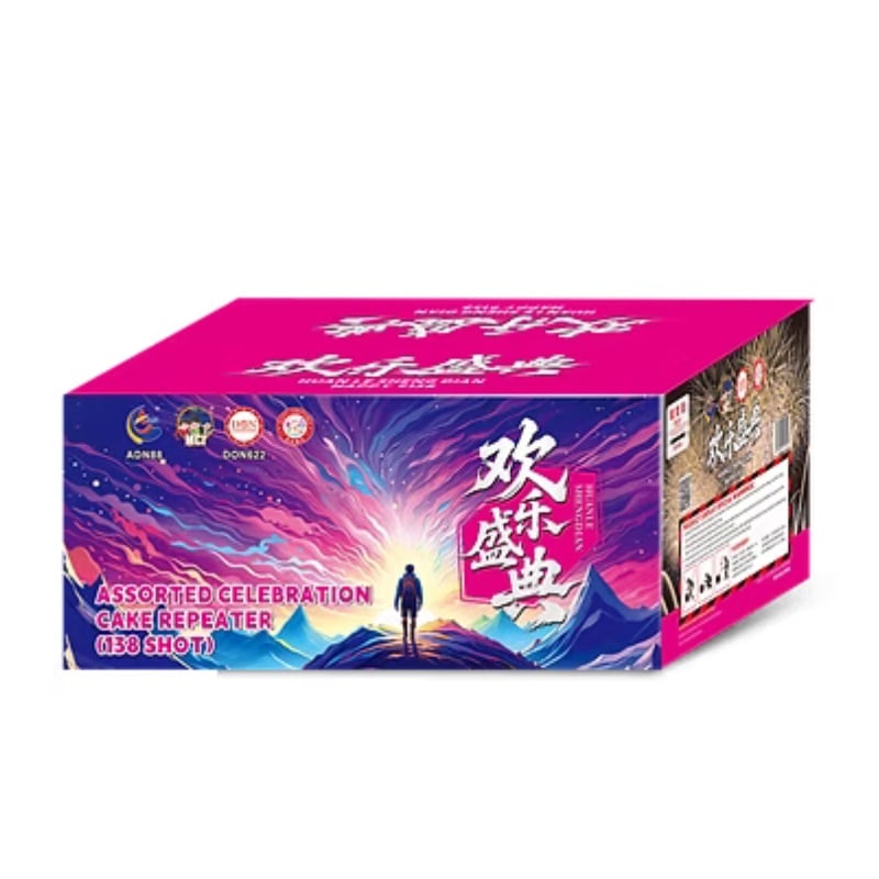 M174 | 9寸高138发彩盒装 盆花 | 9"138 Shoot Cake Box