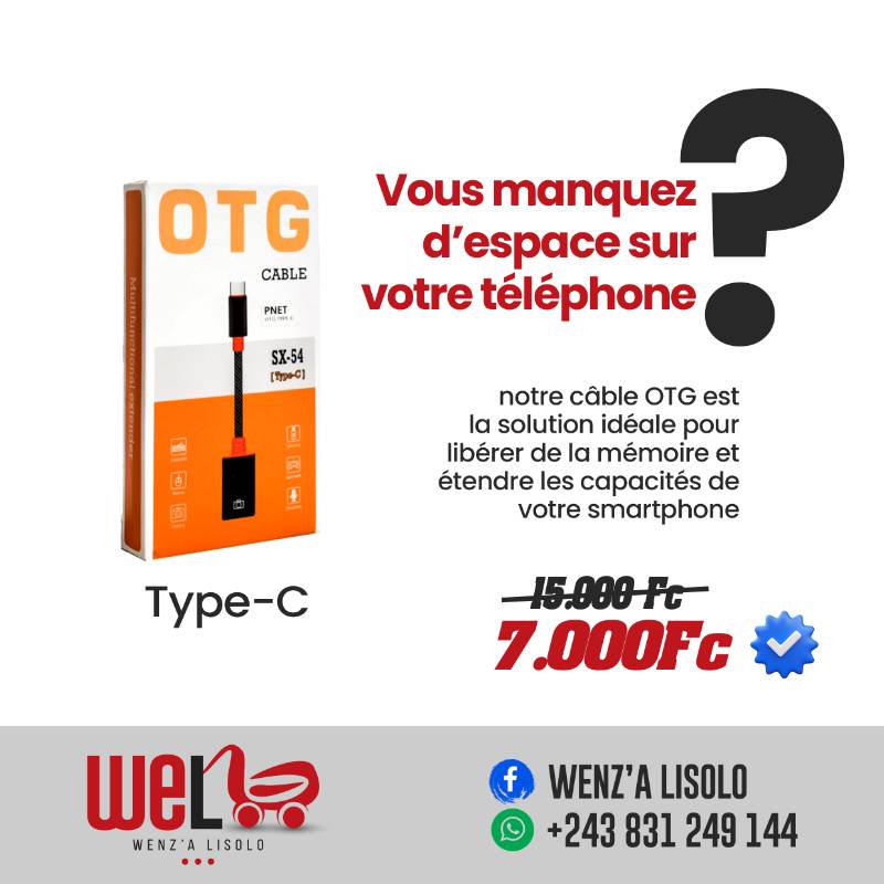 Câble OTG Type C