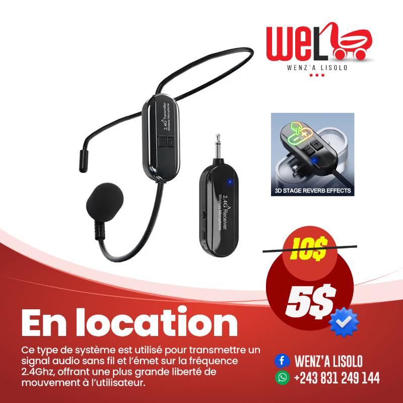 Casque de microphone sans fil