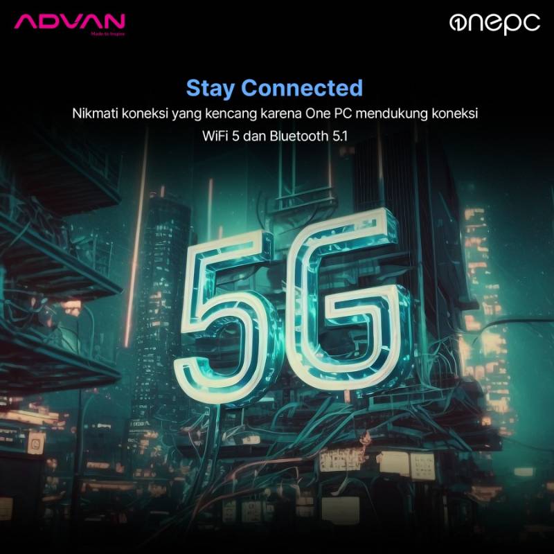 ADVAN AIO OnePC Celeron N100 RAM 4GB SSD 128GB 24" FHD Windows 11 Grey