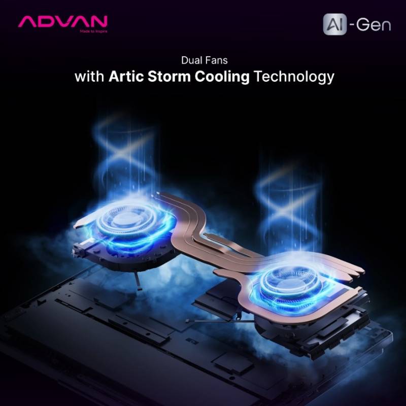 ADVAN AI Gen AMD Ryzen 7-8845HS RAM 16GB SSD 512GB 14" FHD IPS Windows 11