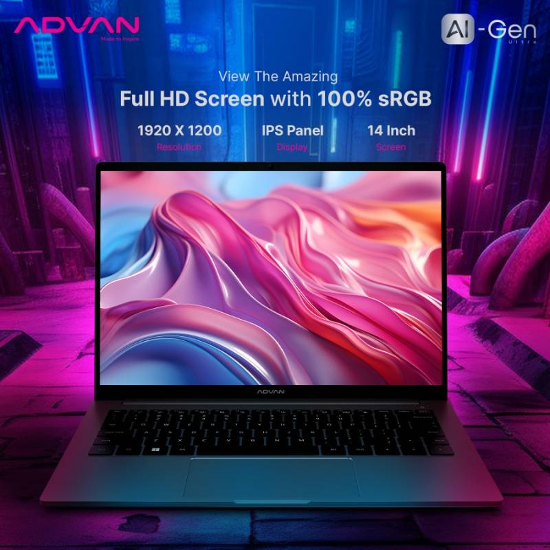 ADVAN AI Gen Intel Core Ultra 5-125H RAM 16GB SSD 512GB 14" FHD IPS Windows 11