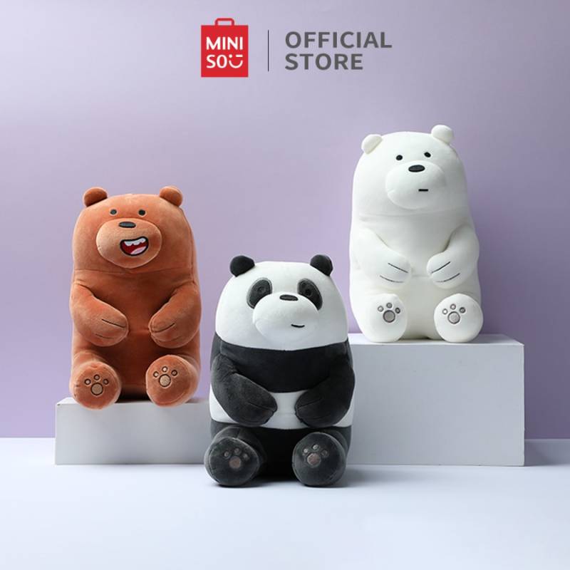 Boneka mainan anak We Bare Bears-Lovely Sitting Plush - Grizzly