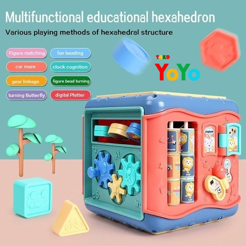 Mainan Edukasi Anak Bayi Puzzle Laki Laki Perempuan Hexahedral 6 Sisi