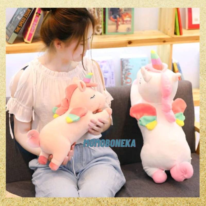 Boneka Unicorn Sayap Lying Kuda Pony Little Pony XL Lembut Dacron Murn