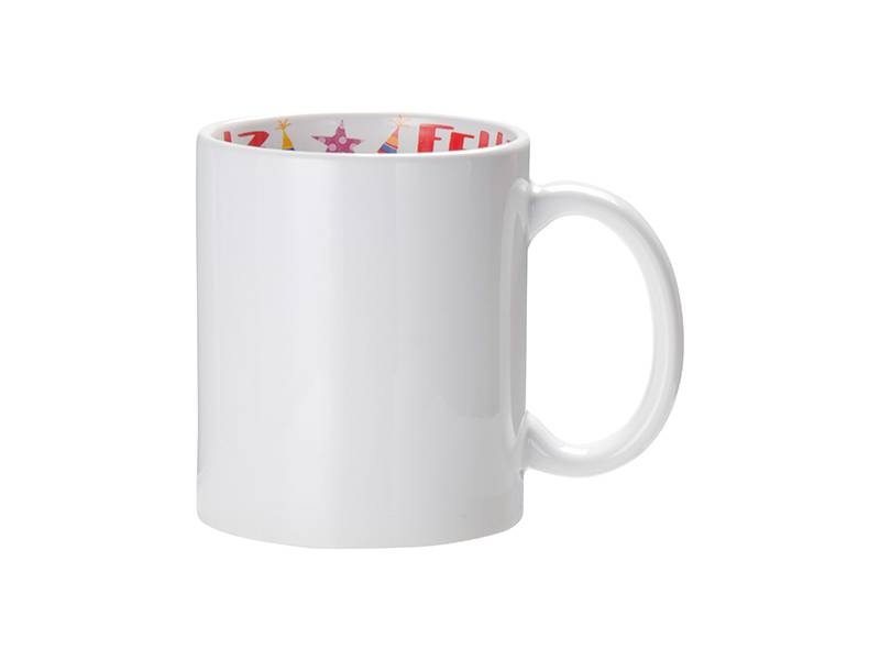 TAZAS BLANCAS 11ONZ INTERIOR FELIZ CUMPLEAñOS