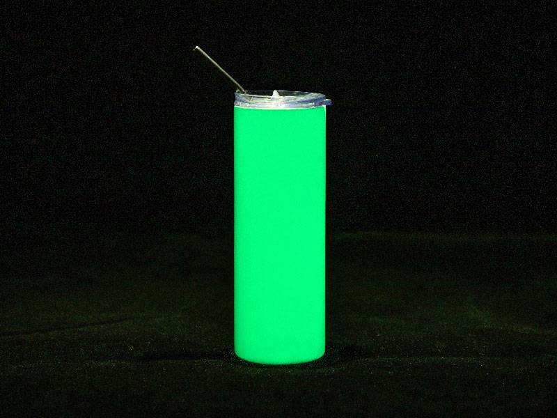 Vasos luminosos (Blanco a Verde) 20oz/600ml Tapa y Sorbete - Acero Inoxidable