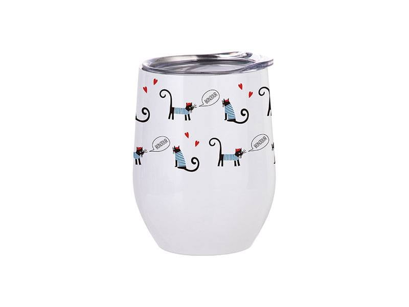 Vaso Blanco Acero Inoxidable Doble Capa 12onz