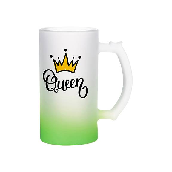 JARRA DE CERVEZA VERDE DEGRADADO 16 ONZ SUBLIMACION