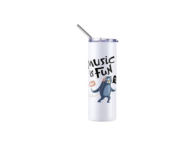 Vasos luminosos (Blanco a Azul) 20oz/600ml Tapa y Sorbete - Acero Inoxidable