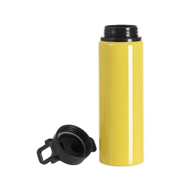 Botella de Aluminio Amarillo/Tapa Negra 750ml