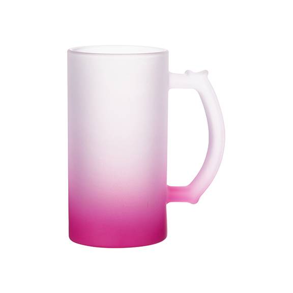 JARRA DE CERVEZA ROSA DEGRADADO 16 ONZ SUBLIMACION