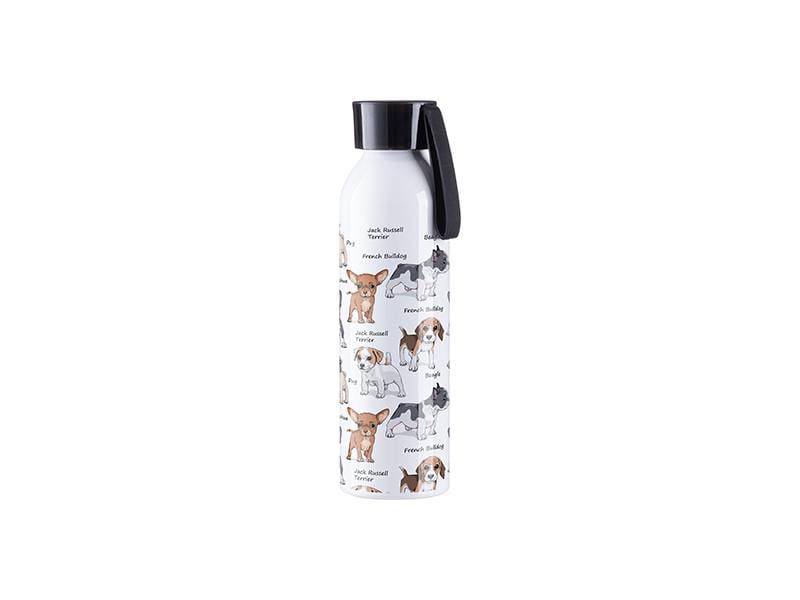 BOTELLA SUBLIMACION ALUMINIO 22oz/650ml BLANCA CON TAPA NEGRA