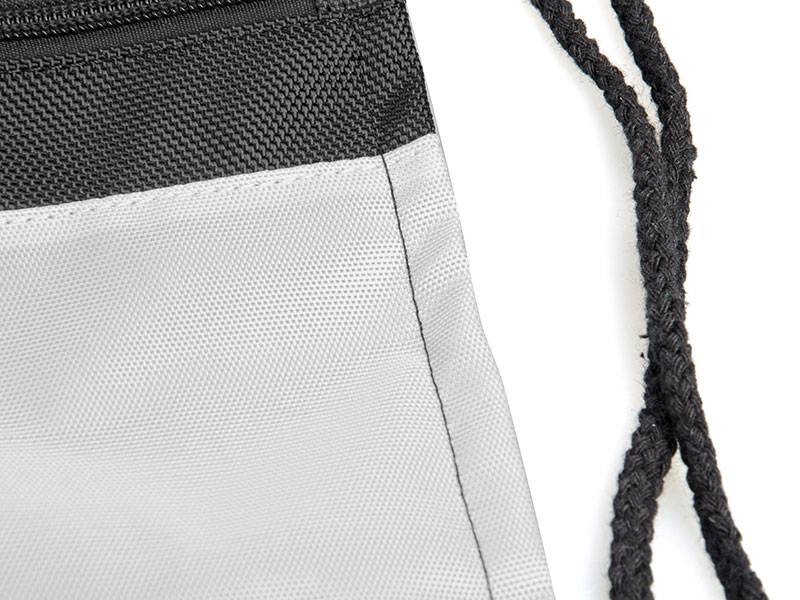 MOCHILA NEGRA CORDON NEGRO SUBLIMACION AREA IMPR. 10.5''X14'' COMPLETA 14''X16.5''